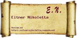 Eitner Nikoletta névjegykártya